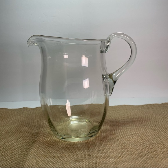 Vintage craft glass drink pitcher green hue 1/2 gallon container princess house - Picture 4 of 13